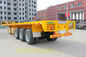 Beam Type Flatbed Tractor Trailer Three Axle 13 Ton For Container Transport